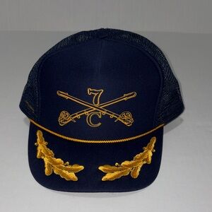Vintage Nissin 7th Cavalry Trucker’s Snap Back Hat Cap with Gold Accents